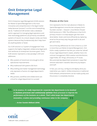 Onit Enterprise Legal Management Overview
