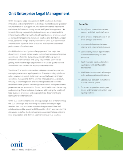 Onit Enterprise Legal Management