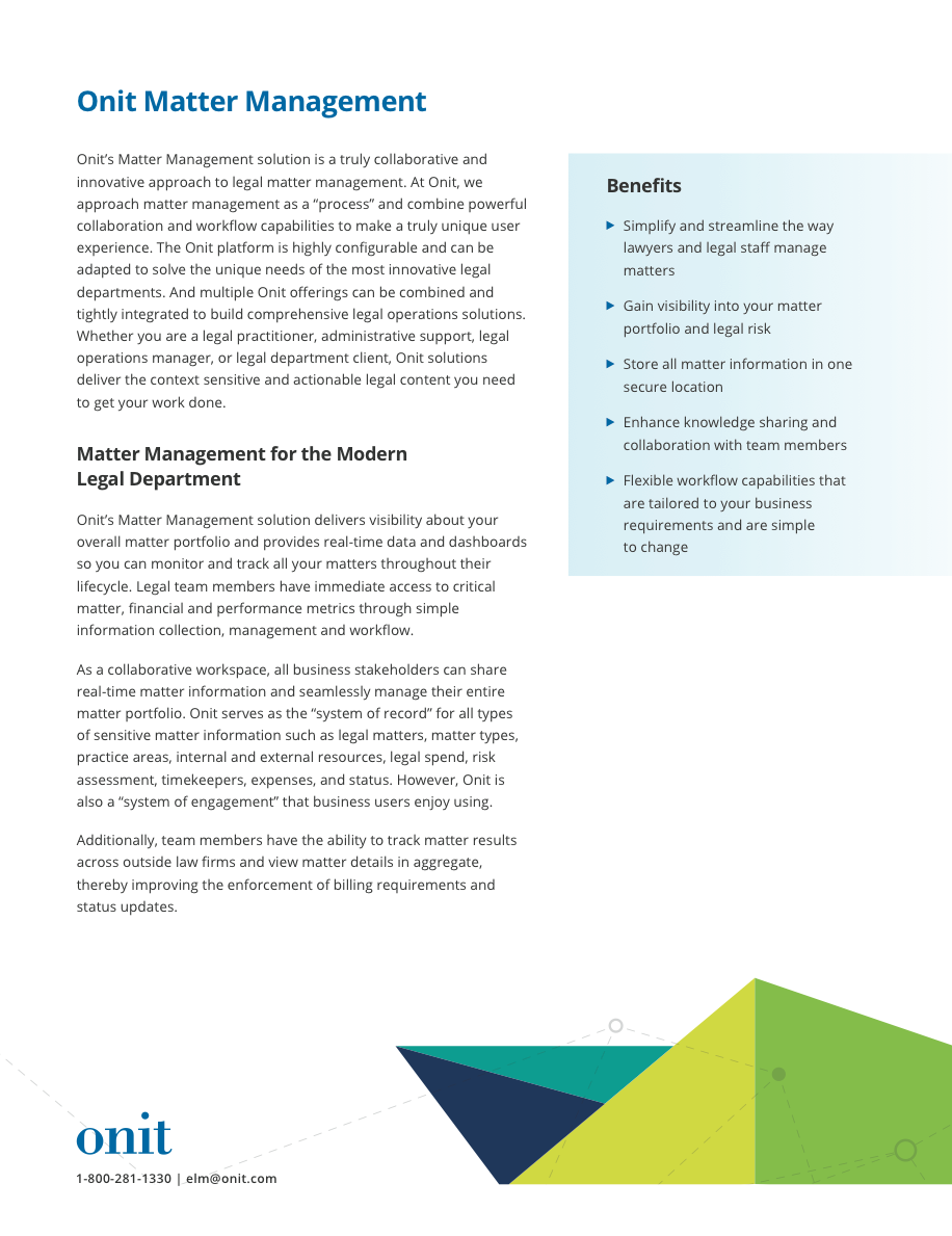 Onit Matter Management