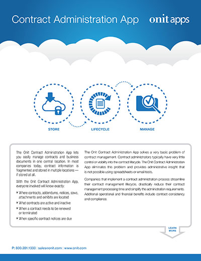 Onit Contract Administration